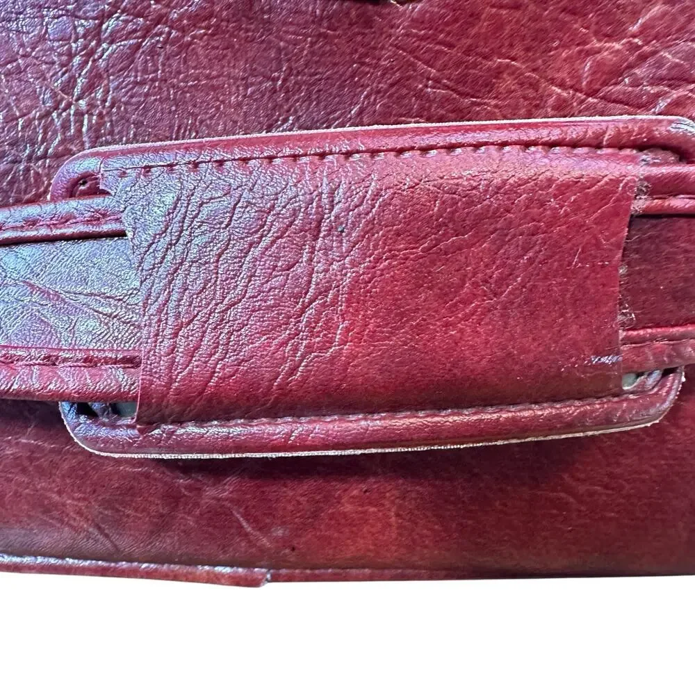 Vintage Samsonite Sonora II Dark Red Faux Leather Carry-On Travel Tote Bag CLEAN